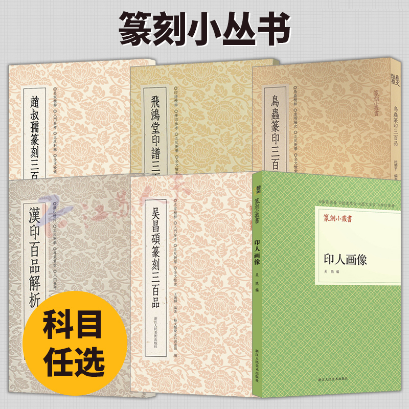 篆刻小丛书 赵叔孺篆刻+飞鸿堂印谱+鸟虫篆印+吴昌硕篆刻三百品 汉印百品解析 印人画像 篆刻学讲义入门 篆刻鉴赏工具书入门教程