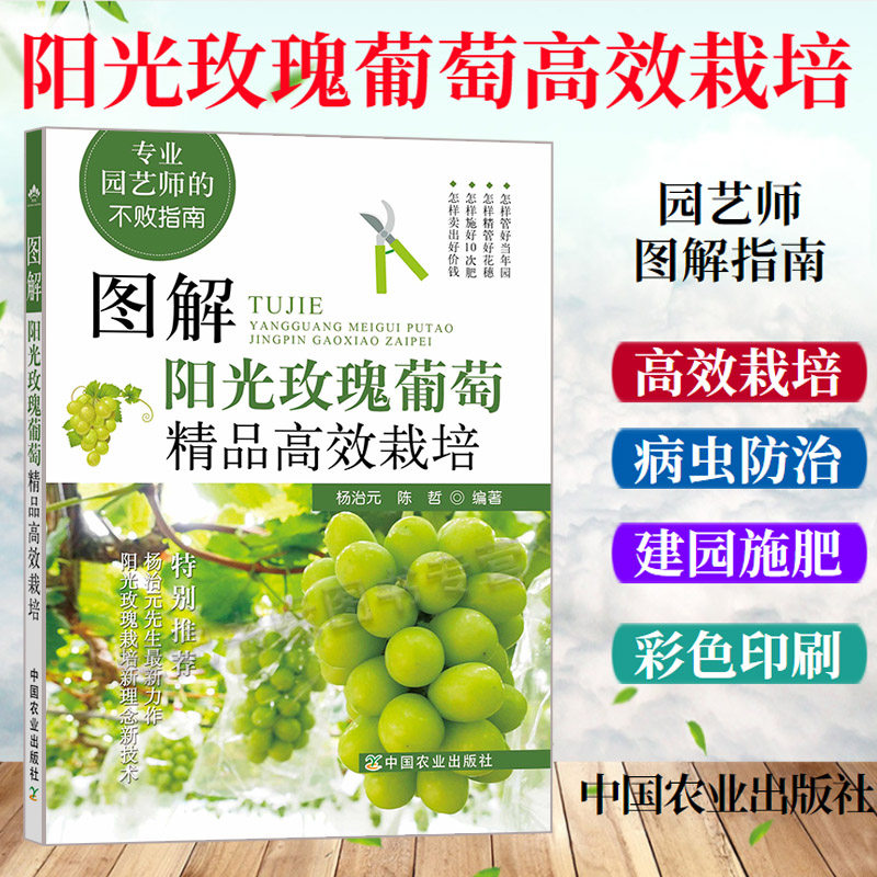 新版 图解阳光玫瑰葡萄精品高效栽培 病虫草害诊断与防治 葡萄合理整修修剪图解种植技术书籍 葡萄种植书籍 葡萄种植大棚技术书籍