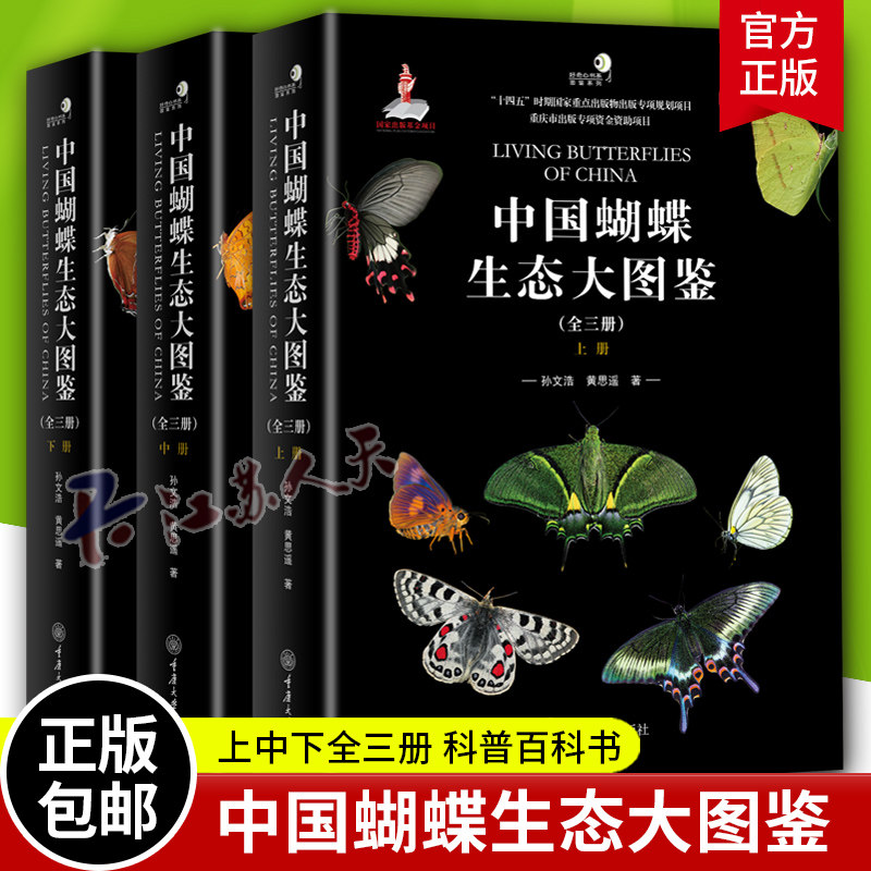 中国蝴蝶生态大图鉴 全三册 昆虫动物世界 昆虫蝴蝶科普百科书 蝴蝶分类系统研究 蝴蝶物种生态图鉴 蝴蝶图鉴儿童大百科 正版书籍