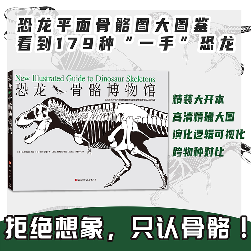 恐龙骨骼博物馆 增川玄哉 学习恐龙结构的参考书 以恐龙品种的演化顺序为线索 模式标本知名标本为参照 179种经典恐龙的平面骨骼图