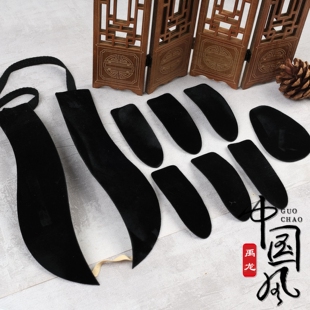 戏曲用品京剧古装包头仿真发水鬓青衣花旦贴片戏剧片子鬓发绒布鬓