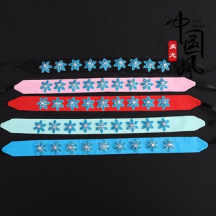 戏曲头饰女花旦京豫越剧青衣旦角化妆头面水钻点绸六角花泡条