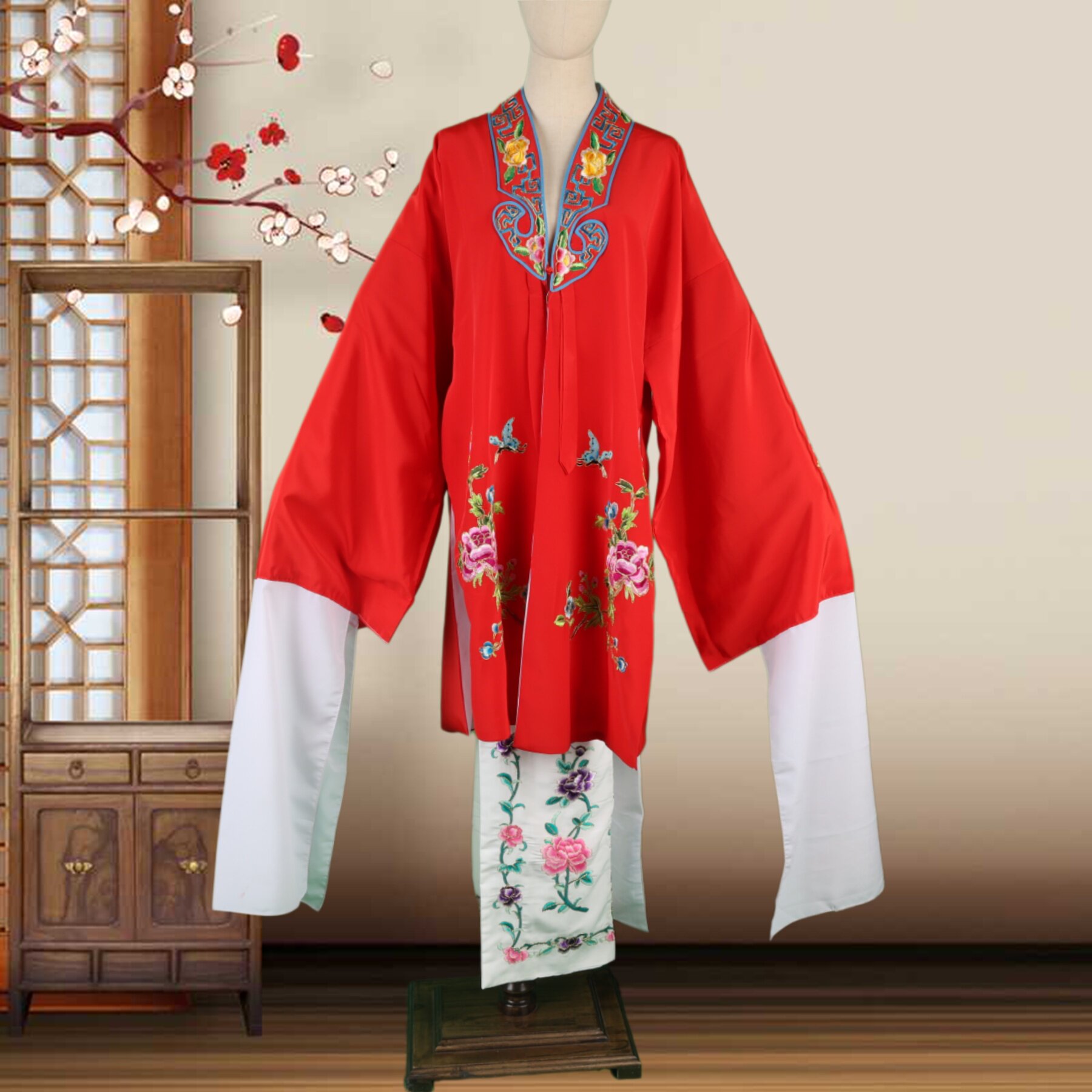 正龙戏曲女披水袖练功演出服