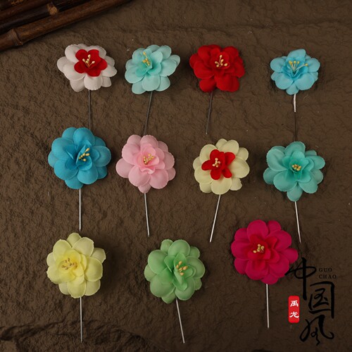 京越剧真丝绢花头饰耳花
