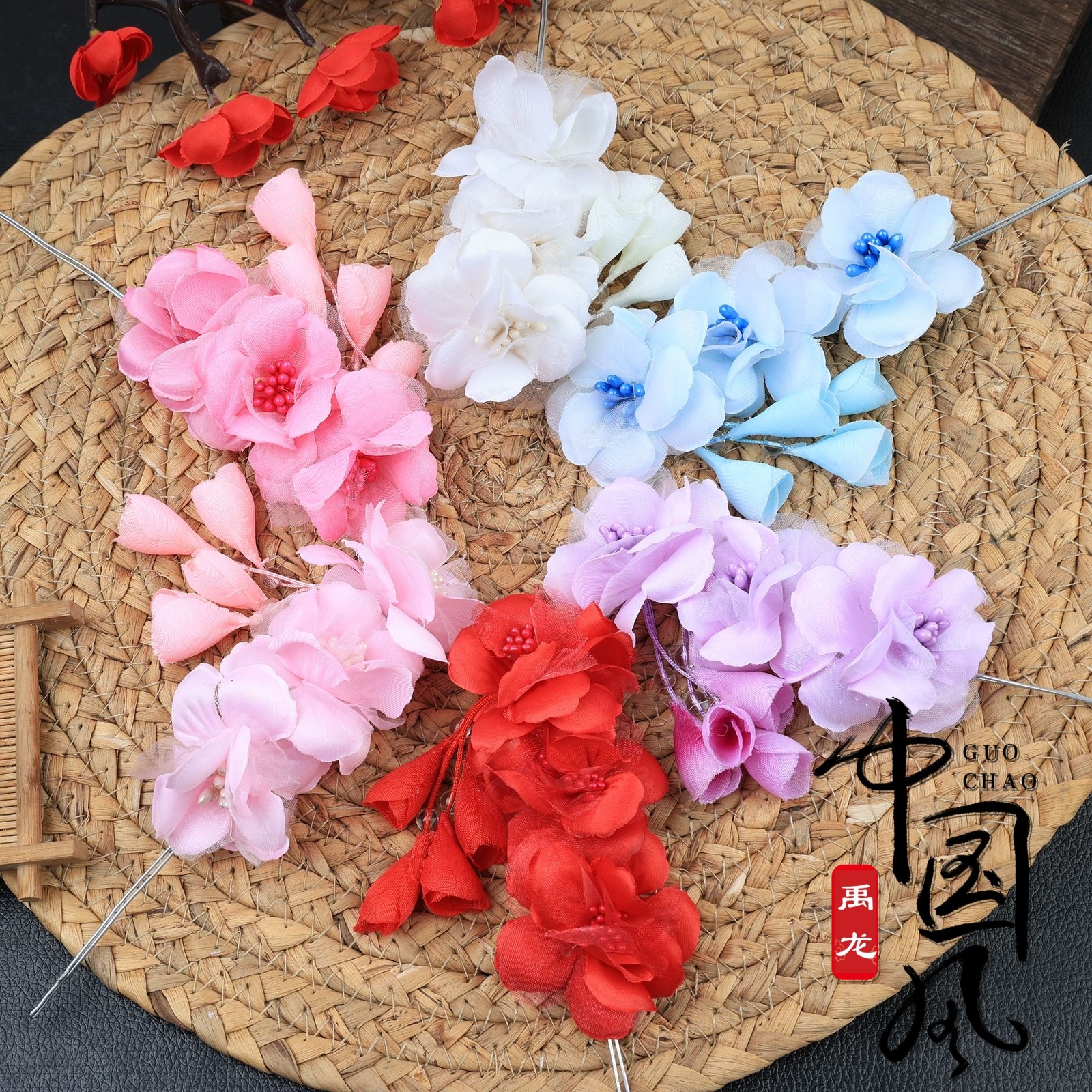 戏曲京剧新头饰青衣花旦古装用品丫鬟小姐花旦耳边花一对头花鬓花