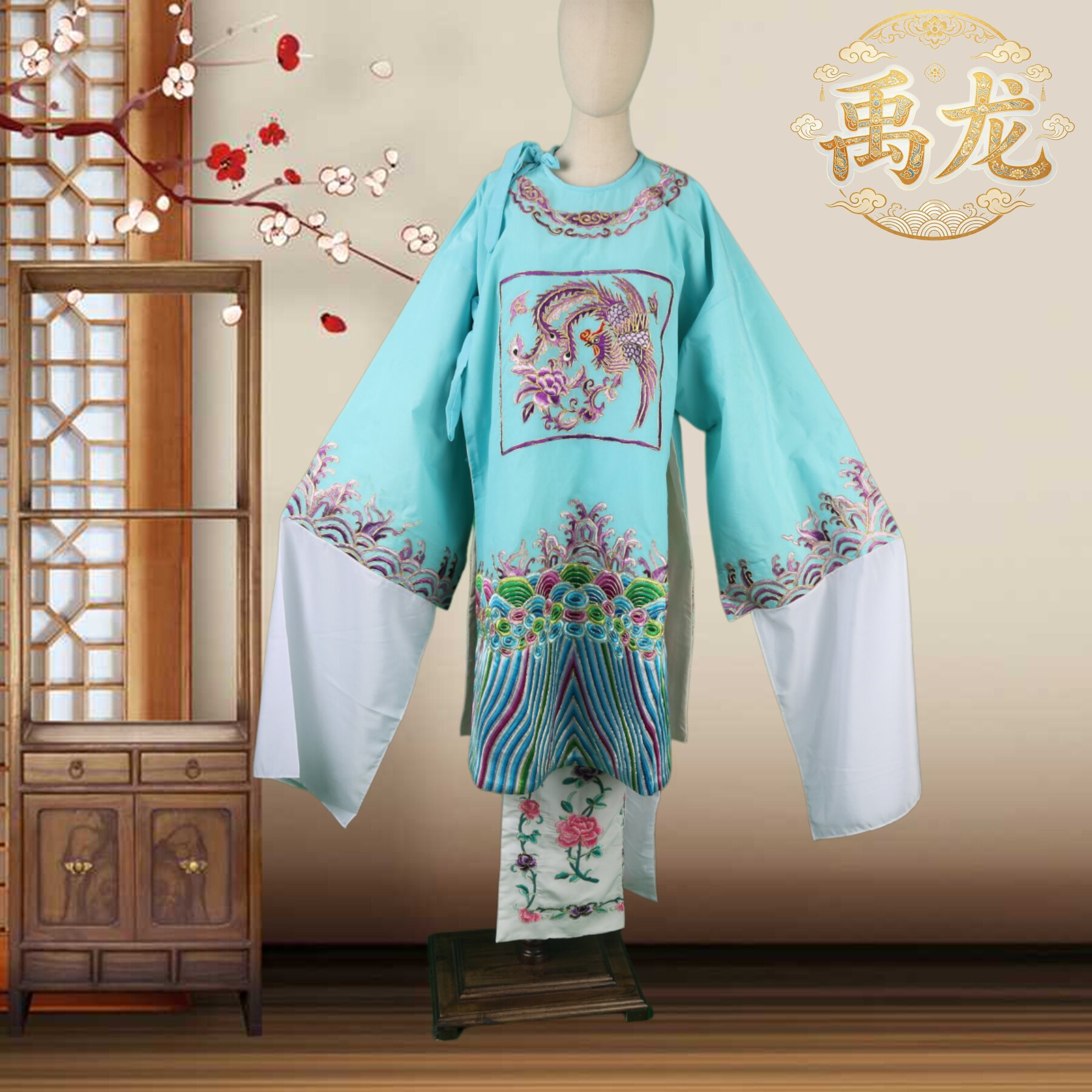 禹龙越剧仿真丝改良蟒袍