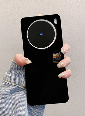 vivox100ultra手机壳x90s防摔半包硬壳s18e简约个性x80pro大孔镜头x60曲屏版男女x70适用s15保护套s17黑色s16