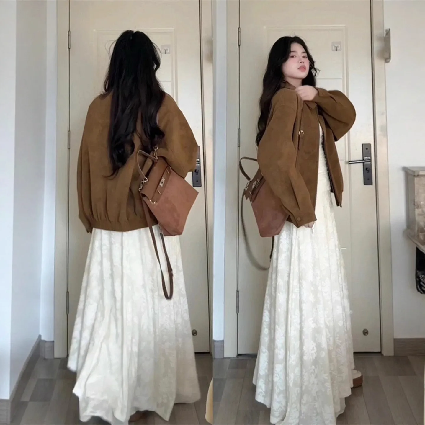 美式咖色麂皮绒外套女春秋2025新款秋冬设计感韩系高级感夹克上衣