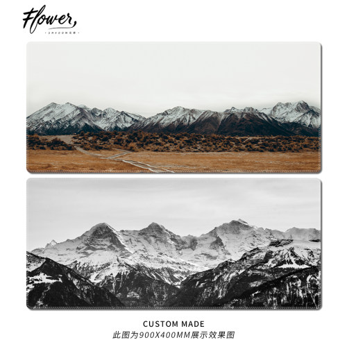 山川风景键盘垫超大雪山鼠标垫家用桌垫Snow Mountain Mouse Pad