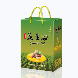 10个花生油包装盒空盒2.5升5升10斤装礼品盒食用油纸盒彩箱手提袋