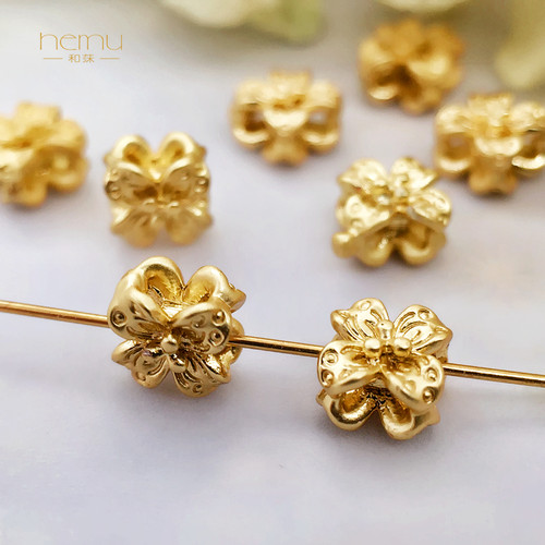 5mm哑光金桂花隔珠编织diy
