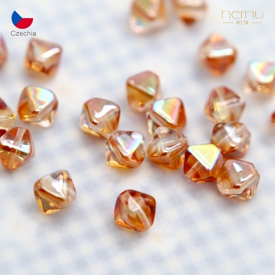 捷克6mm菱形双锥串珠diy饰品配件