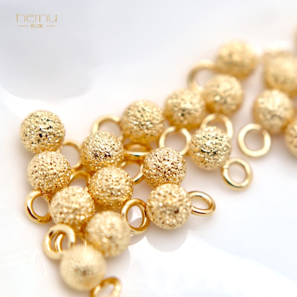 diy饰品配件 4mm铜镀金磨砂球带挂环星光感耳环手链项链吊饰挂件,饰品/流行首饰/时尚饰品新,其他DIY饰品配件,淘宝优惠券,粉丝福利购,淘宝优惠卷