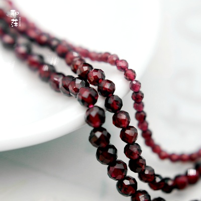 石榴石圆珠地球64面切割diy串珠