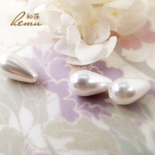 日本制造贵和kiwa超美树脂水滴泪滴形通孔珍珠 diy饰品配件 4尺寸