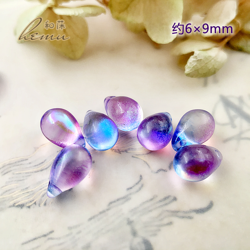 捷克横孔水滴珠泪滴diy饰品散珠