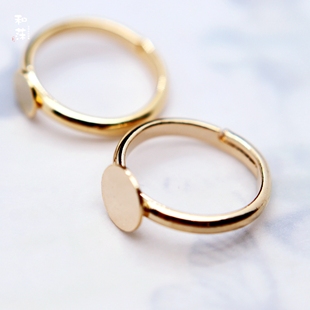 日本partsclub 戒托11号下开口光面6mm粘贴盘开口diyUV胶饰品配件