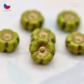 捷克进口 9mm夏威夷花复古描金耳环手链项链串珠散珠diy饰品配件