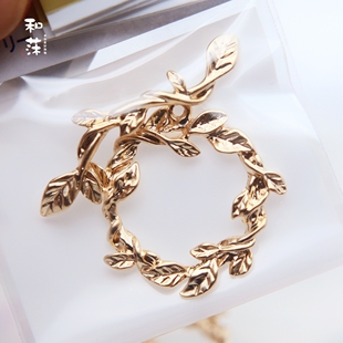 日本partsclub 田园风枝叶蔓藤三维立体设计OT扣搭扣diy饰品配件