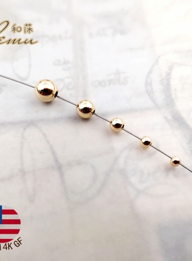 diy饰品配件 美国进口14KGF包金注金持久保色光面通孔隔珠 2-5mm