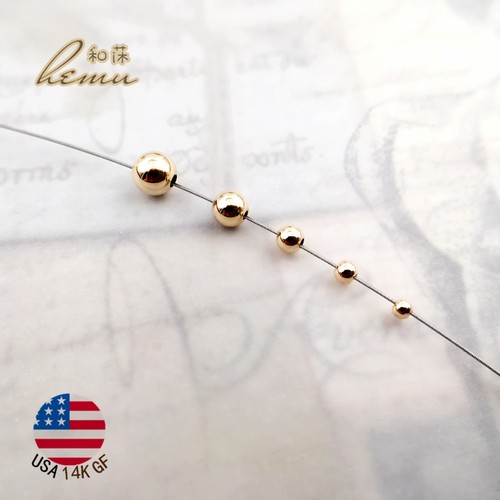 美国进口14K包金全孔光面圆珠