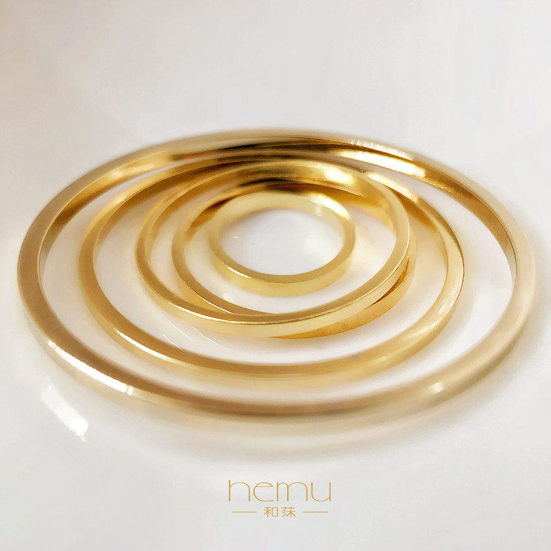 diy饰品配件 日本贵和kiwa铜镀金几何金属圆环细圈手工制作材料