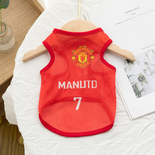 夏天薄款猫咪狗宠物球服网眼背心