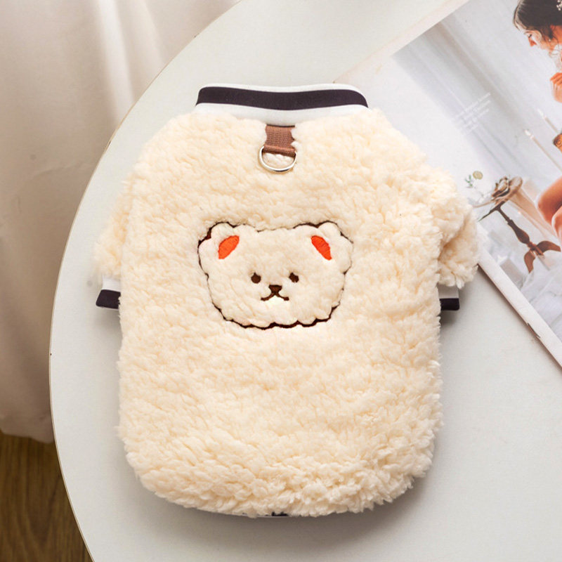 带牵引环加绒宠物衣服猫咪衣服冬