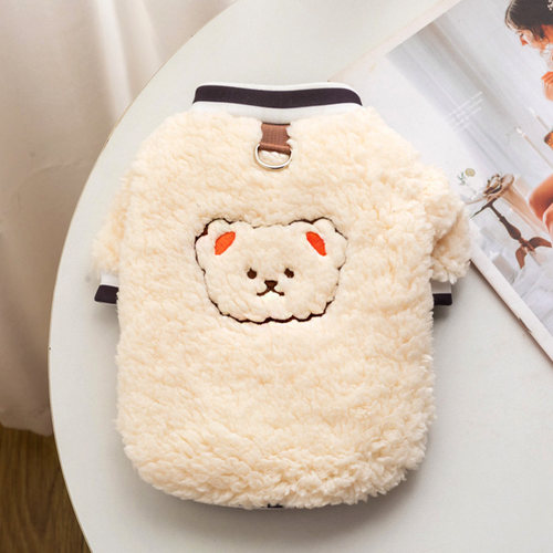 带牵引环加绒宠物衣服猫咪衣服冬