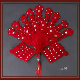 戏曲戏剧豫剧京剧青衣花旦小姐丫鬟包头头饰鬓花 耳边花红色绒花