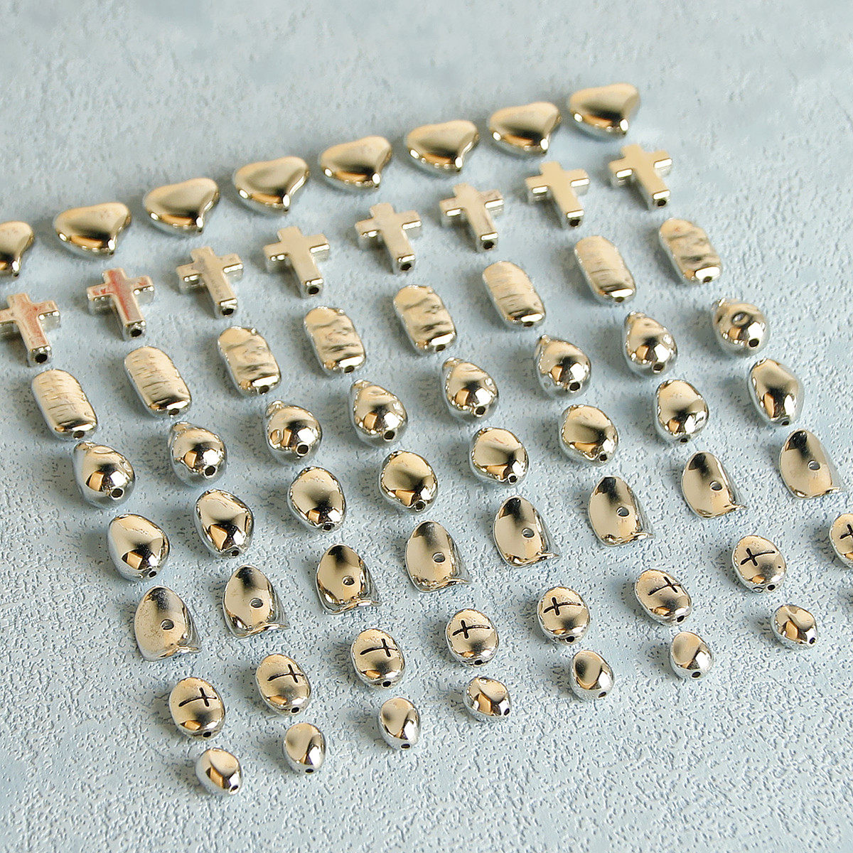 10个复古描黑仿古银爱心花朵小隔珠diy手工饰品耳环项链配件材料