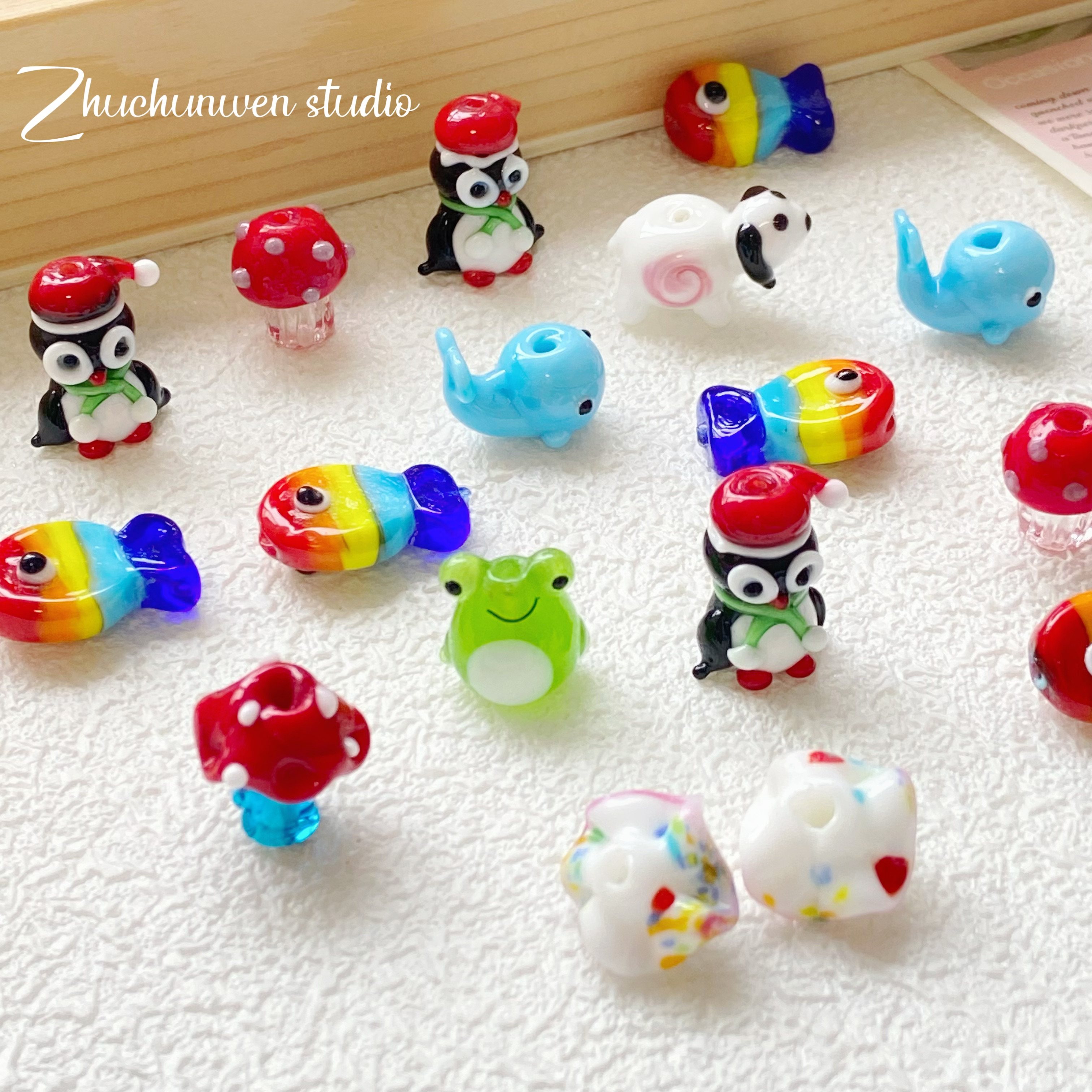 可爱小鱼企鹅青蛙蘑菇手工琉璃彩色鲸鱼diy手链手机链材料配件,饰品/流行首饰/时尚饰品新,其他DIY饰品配件,淘宝优惠券,粉丝福利购,淘宝优惠卷