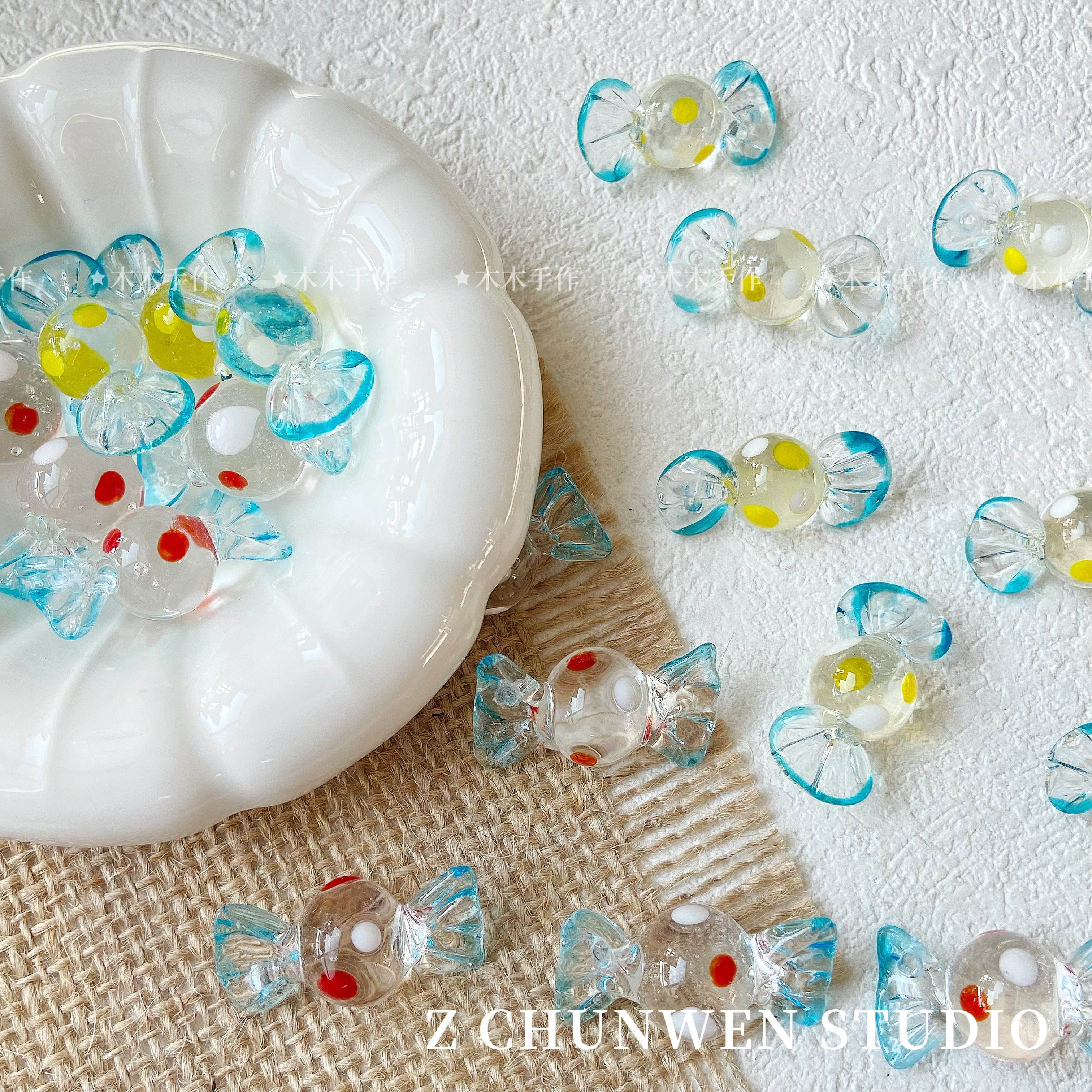 【给颗糖】日系手工琉璃波点糖果珠散珠手链项链耳饰diy串珠材料