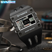 SYNOKE时诺刻潮流新颜色方形合金运动电子表男士 时尚 大屏防水腕表