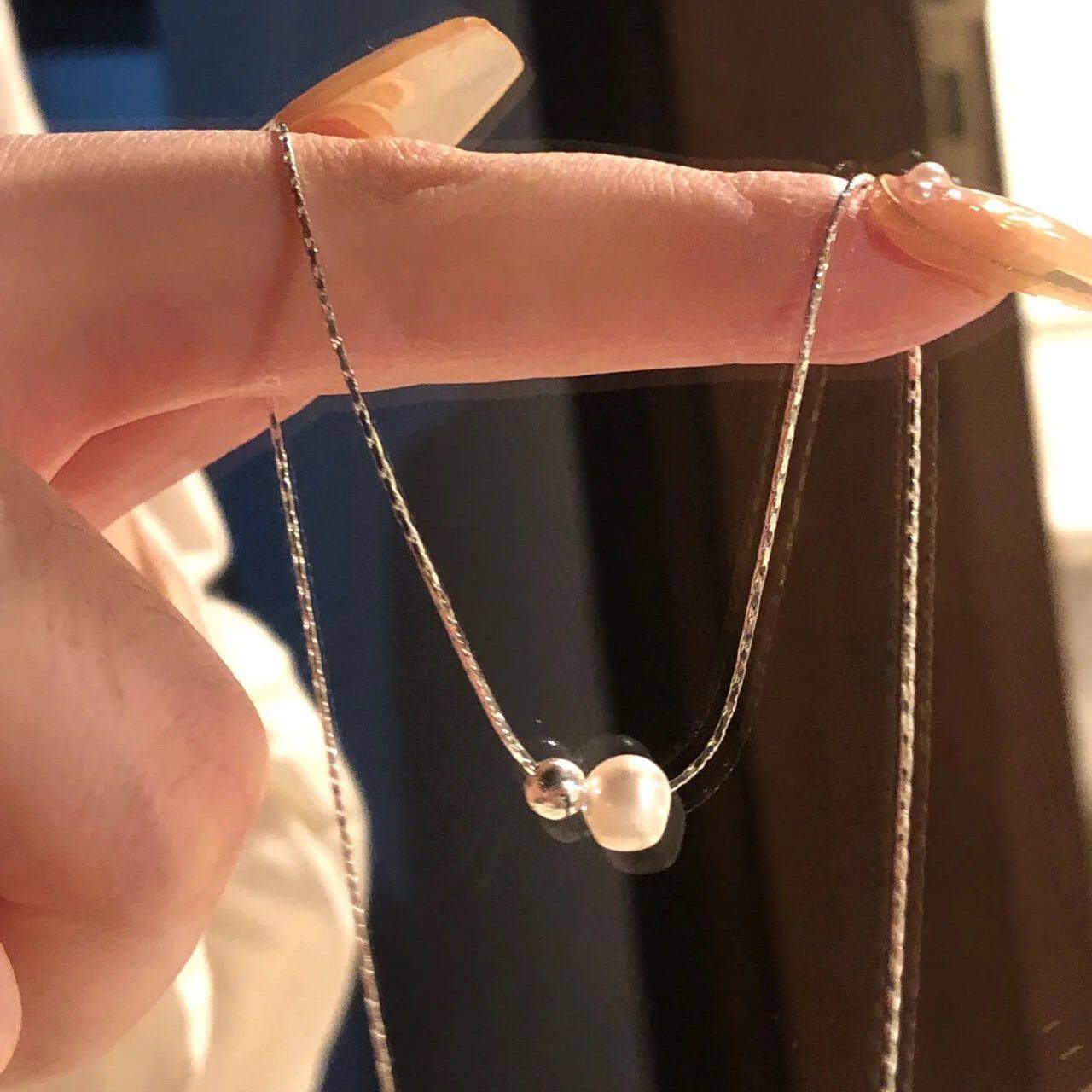 精致极简珍珠项链女新款网红in颈饰