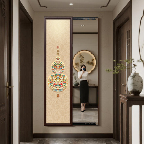 推拉全身镜隐藏式客厅镜子挂画