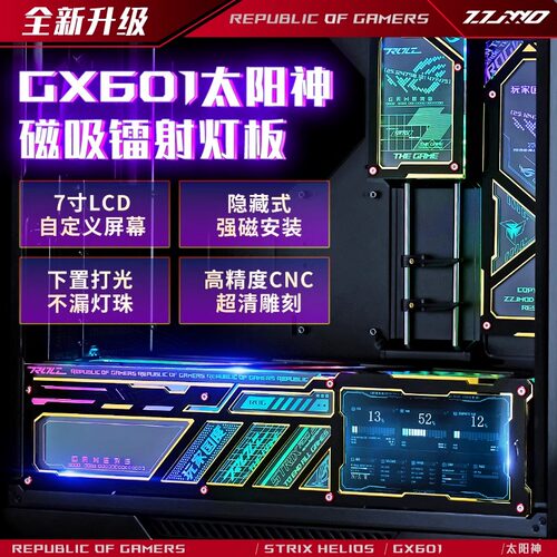 ROG华硕GX601太阳神机箱副屏灯板四件套磁吸动态监控定制神光同步