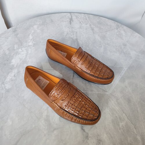 撤柜鳄鱼皮超轻耐磨防滑舒适底春秋商务正装休闲一脚蹬乐福男皮鞋