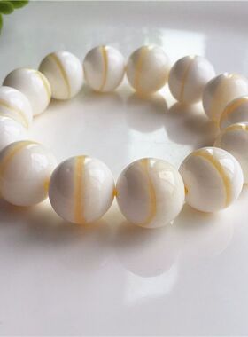 天然金丝贝壳手串黄色金线贝壳手链太极金丝贝壳佛珠手串