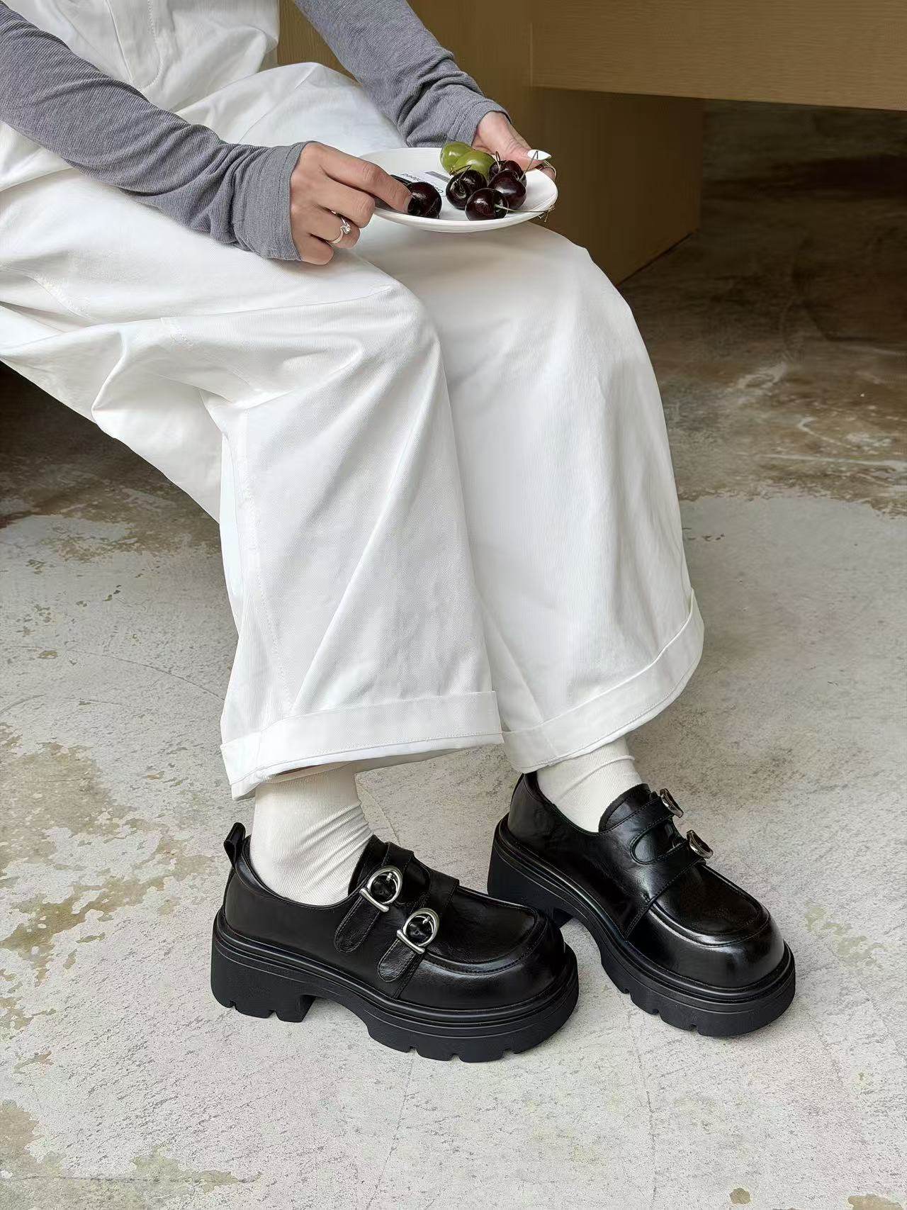 基地JIDI厚底魔术贴皮带扣乐福休闲百搭皮鞋89358,女鞋,乐福鞋（豆豆鞋）,淘宝优惠券,粉丝福利购,淘宝优惠卷