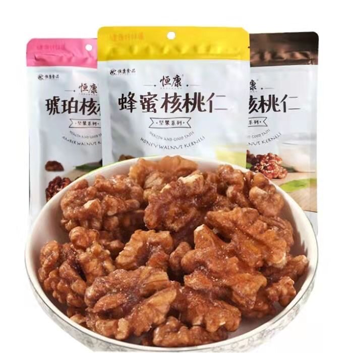 临期恒康食品核桃仁125g蜂蜜琥珀芝麻多种口味袋装开袋即食休闲零