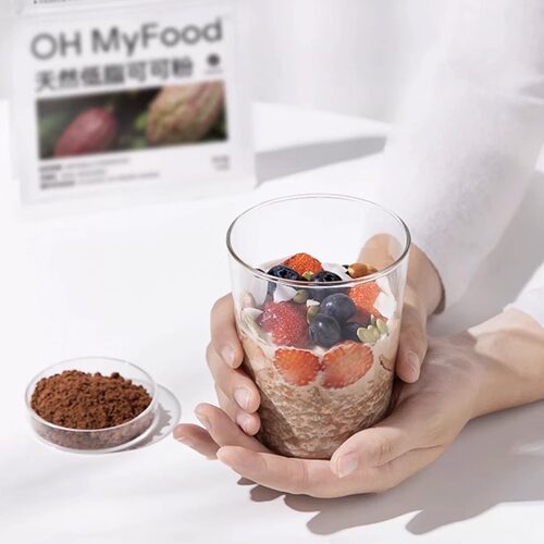 ohmyfood天然低脂可可粉128g冲饮未碱化生可可粉烘培