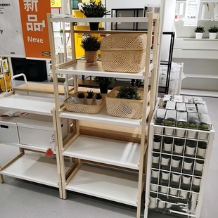 宜家国内代购耶纳本开放式搁架单元置物架收纳架花架鞋架储物架