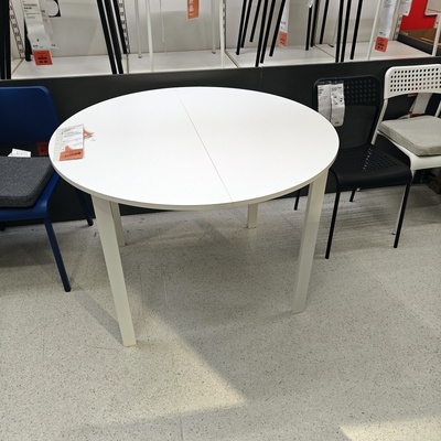 宜家桌子白色圆形餐桌饭桌