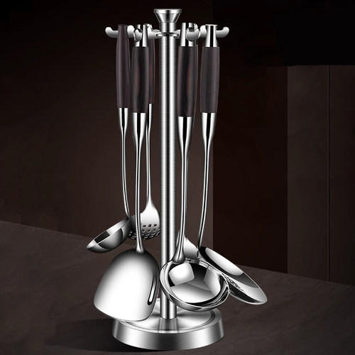 高端德式耐高温316不锈钢长柄锅铲炒菜铲子汤勺漏勺家用厨具套装 - 封面