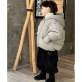 保暖棉衣韩版 儿童加厚连帽棉服男孩冬季 潮 外套2026新款 男童冬装