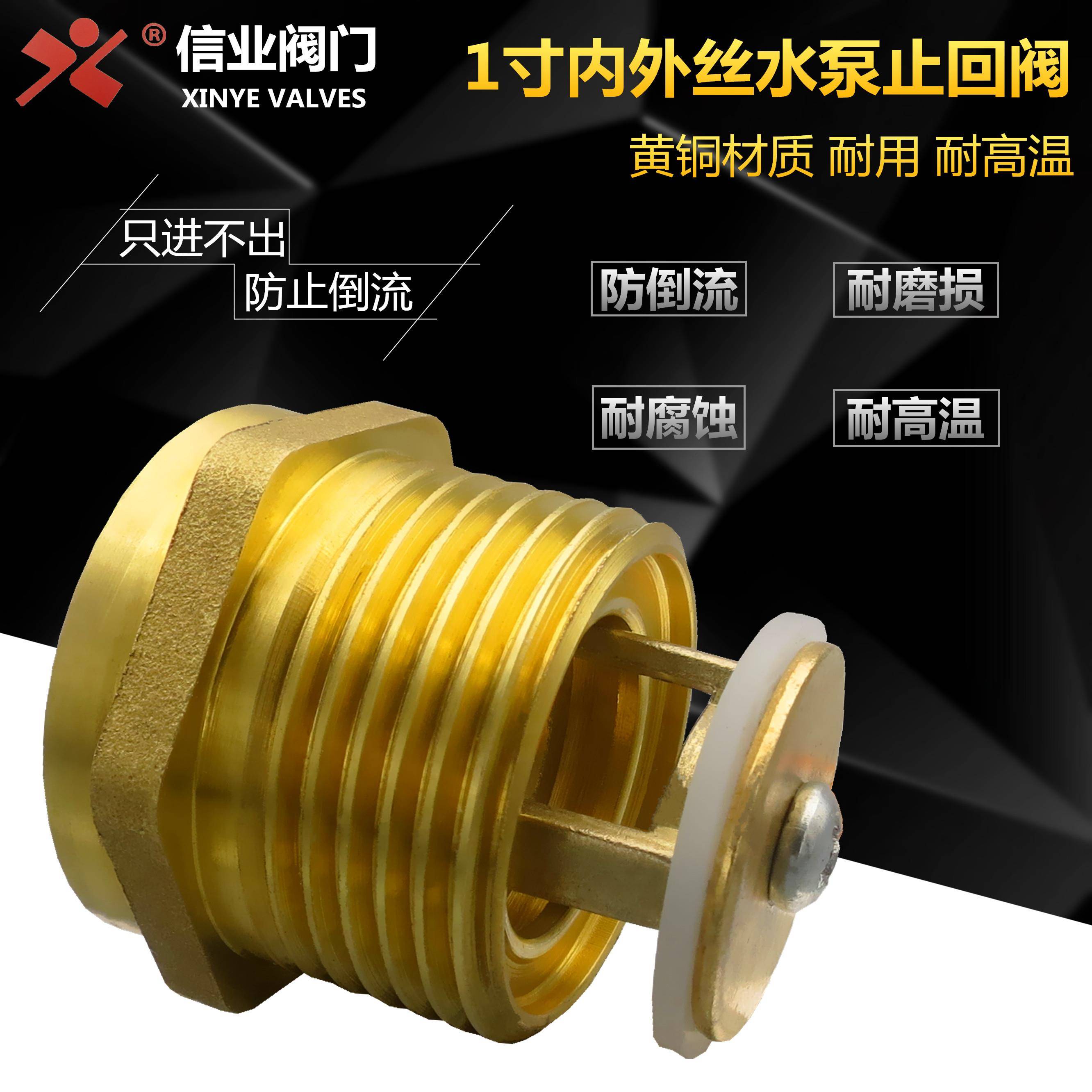 弹簧止回阀止回阀1寸内外丝水泵专用单向阀加厚家用止逆阀防倒流