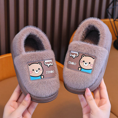 卡通儿童冬季保暖棉拖
