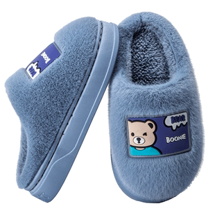 儿童棉拖鞋男童秋冬季室内防滑小孩子男孩居家中大童宝宝拖鞋女童