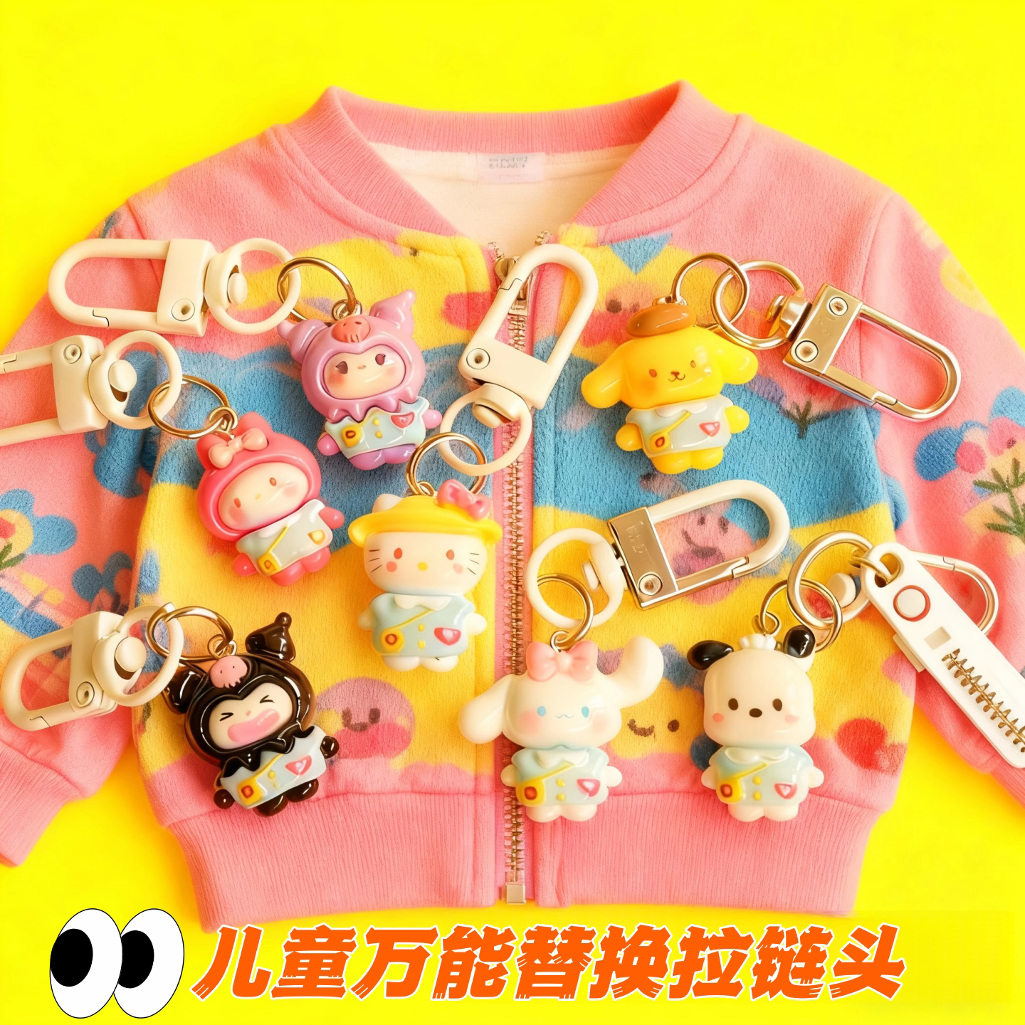 儿童衣服拉链扣拉头可爱幼稚园龙虾扣书包挂件钥匙扣闺蜜礼物配饰